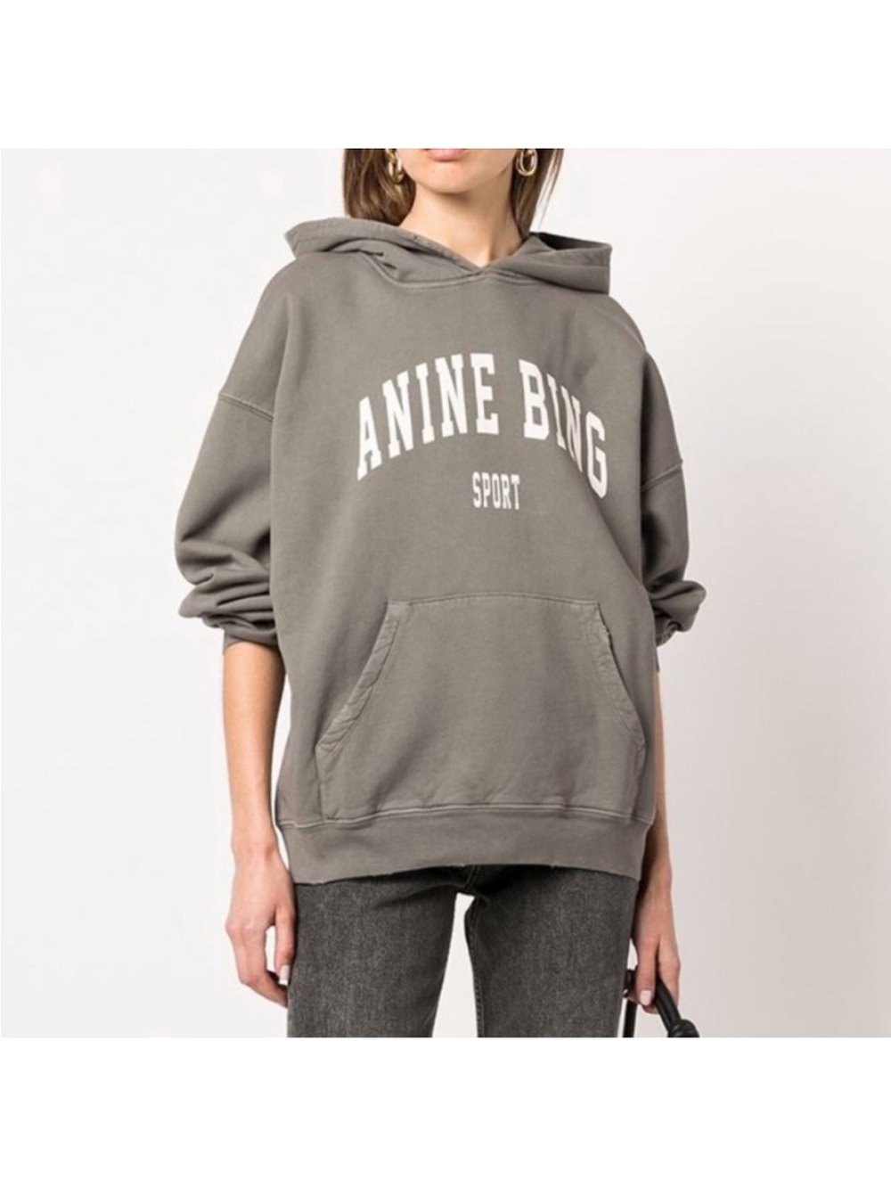 Anine Bing Harvey Sweatshirt Hoodie Olive green khaki